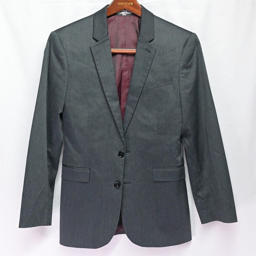 Express 36R Innovator‎ Skinny Dark Gray Blazer Jacket Sport Coat